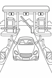 Coupé al casello autostradale disegno da colorare PDF gratis