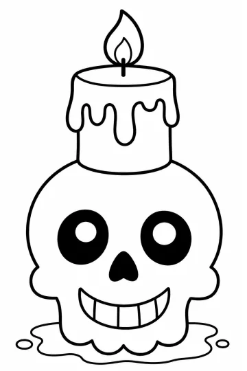 Teschio di Halloween con candela