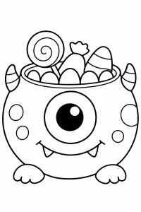 Halloween-Monster mit Süßigkeiten