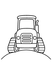 Trattore cingolato sulla collina disegno da colorare PDF gratis