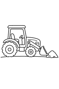 Tracteur avec chargeur frontal dessin à colorier PDF gratuit