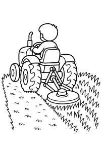Trattore con falciatrice disegno da colorare PDF gratis