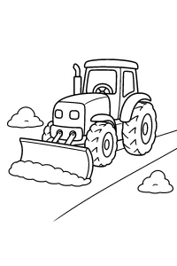 Trattore con spazzaneve disegno da colorare PDF gratis