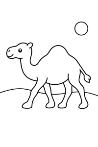 Cammello con duna e sole da colorare disegno da colorare PDF gratis
