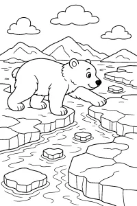 Bär zwischen Eisschollen malvorlage kostenlos PDF