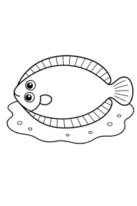 Lenguado sobre la arena para colorear dibujo para colorear PDF gratis