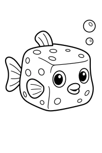 Pesce scatola sorridente disegno da colorare PDF gratis