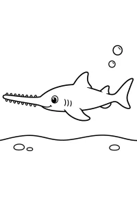 Pesce sega sul fondale marino disegno da colorare PDF gratis