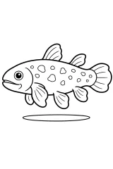 Celacanto con pinne lobate da colorare disegno da colorare PDF gratis