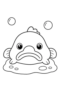 Pesce blob sul fondale da colorare disegno da colorare PDF gratis