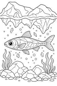 Fisch unter dem Eisberg zum Ausmalen malvorlage kostenlos PDF