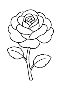 Offene Rose zum Ausmalen malvorlage kostenlos PDF