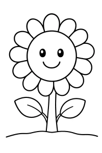 Fiore sorridente disegno da colorare PDF gratis