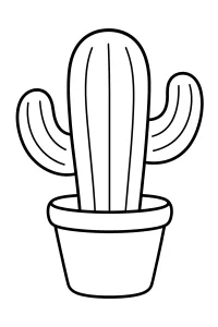 Cactus in vaso da colorare disegno da colorare PDF gratis