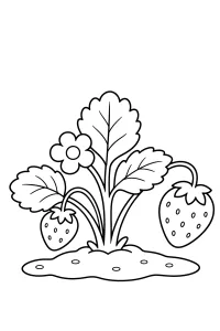 Aardbeienplant om in te kleuren kleurplaat gratis PDF
