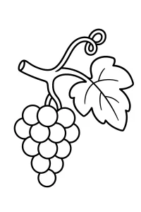 Druiventros met blad kleurplaat gratis PDF