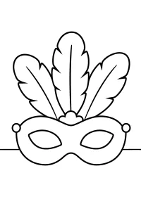 Carnavalsmasker met veren kleurplaat gratis PDF