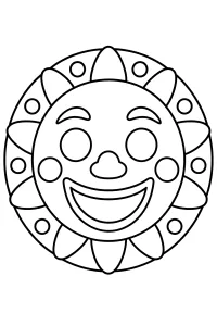 Sole sorridente con maschera disegno da colorare PDF gratis