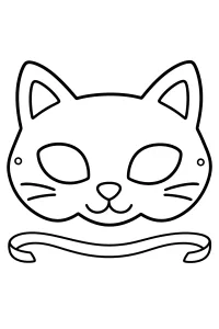 Carnival Cat Mask coloring page free PDF