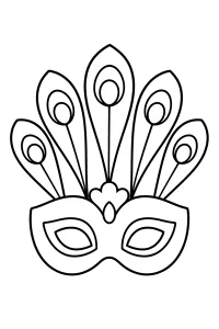 Máscara de pavo real para colorear dibujo para colorear PDF gratis
