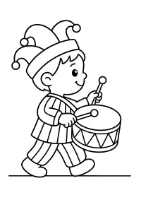 Bambino con tamburo di Carnevale disegno da colorare PDF gratis