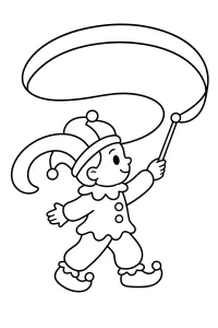 Bouffon de carnaval avec ruban dessin à colorier PDF gratuit