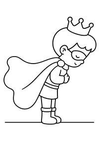 Principe con mantello e corona disegno da colorare PDF gratis