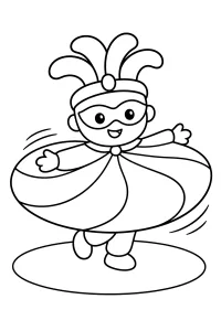 Carnavalsmasker met zwierende cape kleurplaat gratis PDF