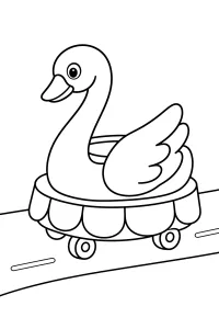 Carro di Carnevale a forma di cigno disegno da colorare PDF gratis