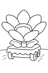 Carro di Carnevale con fiore disegno da colorare PDF gratis