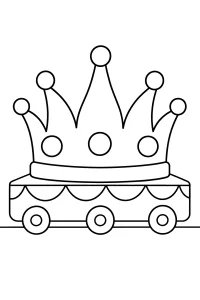 Carro di Carnevale con corona disegno da colorare PDF gratis