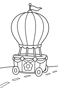 Carro di Carnevale con pallone disegno da colorare PDF gratis