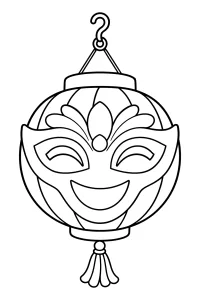 Farol de carnaval con forma de máscara dibujo para colorear PDF gratis