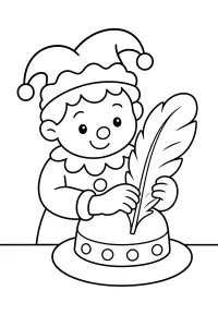 Bambino con piuma e cappello di Carnevale disegno da colorare PDF gratis