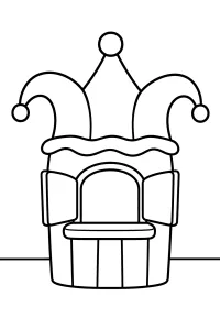 Biglietteria di Carnevale con cappello da giullare disegno da colorare PDF gratis