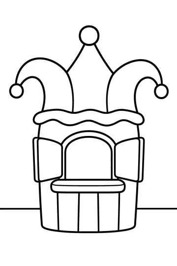 Disegno di una biglietteria di Carnevale con grande cappello da giullare