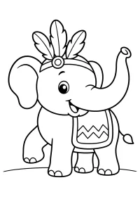 Karnevals-Elefant mit Federschmuck malvorlage kostenlos PDF