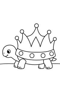 Carnavalschildpad met kroon kleurplaat gratis PDF
