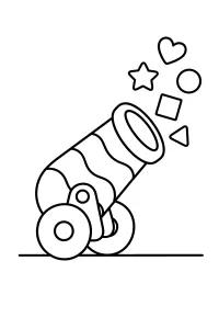 Canon à confettis de carnaval dessin à colorier PDF gratuit