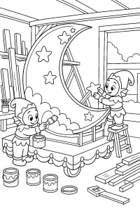 Carro allegorico a forma di luna disegno da colorare PDF gratis