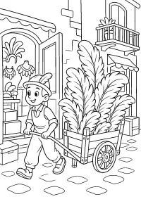 Carretto di piume di Carnevale disegno da colorare PDF gratis