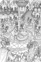 Gran ballo in maschera di Carnevale disegno da colorare PDF gratis