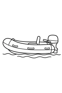 Gommone con motore fuoribordo disegno da colorare PDF gratis