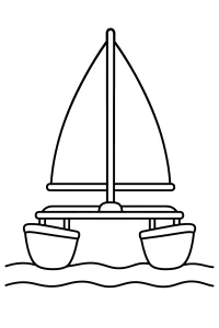 Catamarano a vela frontale disegno da colorare PDF gratis