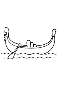 Elegante gondel om in te kleuren kleurplaat gratis PDF
