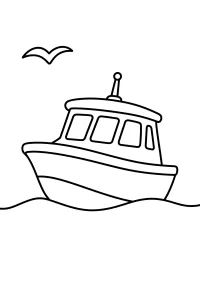 Barca a motore sulle onde disegno da colorare PDF gratis