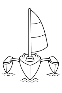 Eenvoudige zeiltrimaran kleurplaat gratis PDF