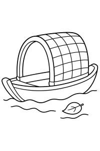 Sampan con tetto curvo disegno da colorare PDF gratis