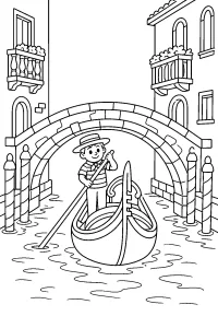 Gondola sotto il ponte disegno da colorare PDF gratis