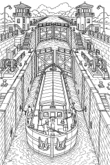 Chiattа in una grande chiusa industriale disegno da colorare PDF gratis